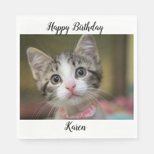 Ein niedliches Kätzchen mit grünen Augen Serviette (Vorderseite)