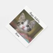 Ein niedliches Kätzchen mit grünen Augen Serviette (Ecke)