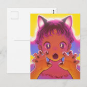 Ein Niedliches Katzen-Mädchen Postkarte (Vorne/Hinten)