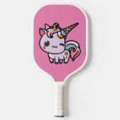 Ein niedliches Kawaii-Einhorn Pickleball Schläger (Rückseite)