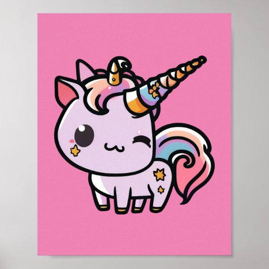 Ein niedliches kawaii Einhornposter Poster (Vorne)