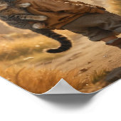 Ein niedliches Kind und sein Kätzchen Poster (Ecke)