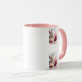 Ein Niedliches Ostersonniges rosa Herz mit Korb &  Tasse (VorderseiteRechts)