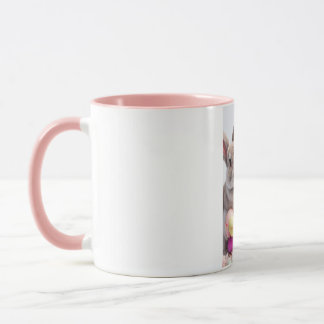 Ein Niedliches Ostersonniges rosa Herz mit Korb &  Tasse