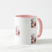 Ein Niedliches Ostersonniges rosa Herz mit Korb & Tasse (VorderseiteRechts)