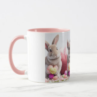 Ein Niedliches Ostersonniges rosa Herz mit Korb &  Tasse