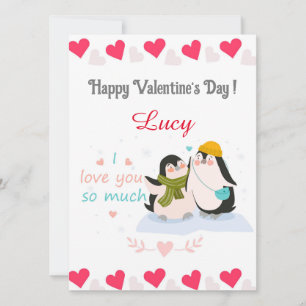 Ein niedliches Pinguinpaar am Valentinstag Feiertagskarte