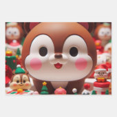 Ein niedliches, rundes Zeichen, das einem Chipmunk Geschenkpapier Set (Vorderseite 3)