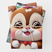 Ein niedliches, rundes Zeichen, das einem Chipmunk Geschenkpapier Set (Beispiel)