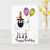 Ein niedliches Schaf zum Party. Karte (Gelbe Blume)