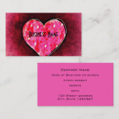 Ein Niedliches, von Hand gezogenes rosa Herz auf e Visitenkarte (Vorne/Hinten)