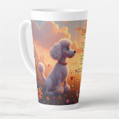 Ein Niedliches weißes Poodle und Gedicht Milchtasse (Linke Ecke)