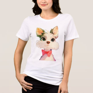 ein niedliches Welpensymbol Tri-Blend Shirt