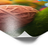 Ein niedliches Yeti aus Garn Fotodruck (Ecke)