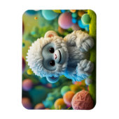 Ein niedliches Yeti aus Garn Magnet (Vertikal)