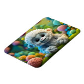 Ein niedliches Yeti aus Garn Magnet (Linke Seite)