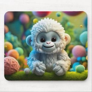 Ein niedliches Yeti aus Garn Mousepad