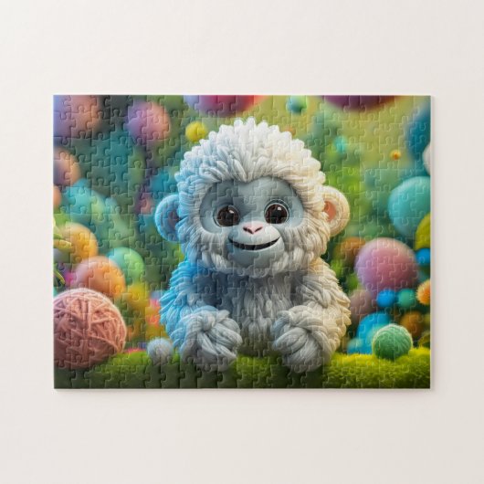 Ein niedliches Yeti aus Garn Puzzle (Horizontal)
