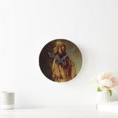 Ein nordamerikanischer Inder in einer Runde Wanduhr (Zuhause)