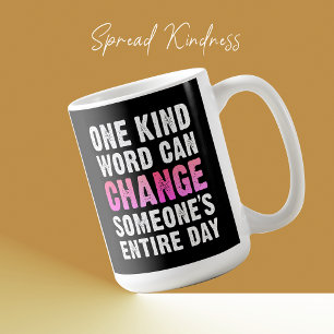 Ein normales Wort kann die Inspiration von jemande Kaffeetasse