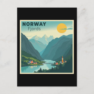 Ein nostalgischer klassischer Reiseplakat – Norweg Feiertagspostkarte