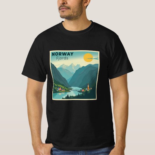 Ein nostalgisches Classic Travel Poster - Norwegen T-Shirt (Vorderseite)