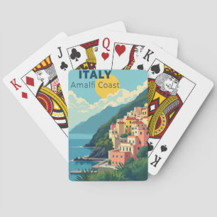 Ein nostalgisches klassisches Reiseplakat – Amalfi Spielkarten