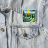 Ein nostalgisches klassisches Reiseplakat Frankrei Button (Beispiel)
