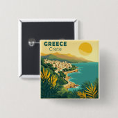 Ein nostalgisches klassisches Reiseplakat – Griech Button (Vorne & Hinten)