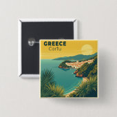 Ein nostalgisches klassisches Reiseplakat – Griech Button (Vorne & Hinten)