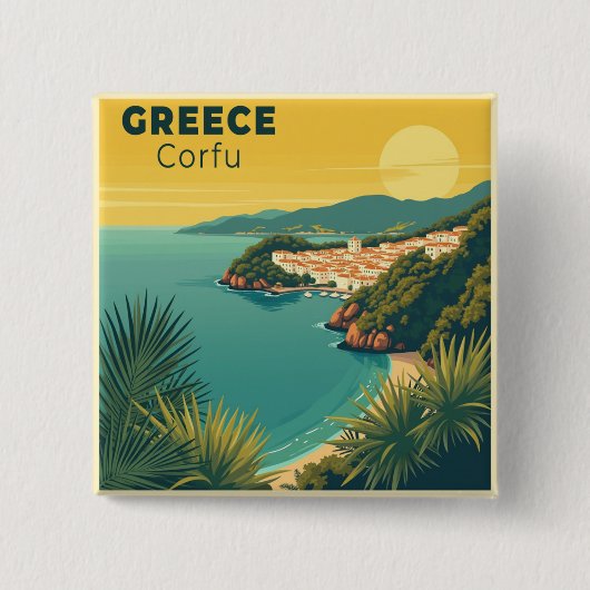 Ein nostalgisches klassisches Reiseplakat – Griech Button (Vorderseite)