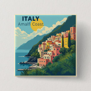 Ein nostalgisches klassisches Reiseposter – Amalfi Button