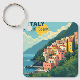 Ein nostalgisches klassisches Reiseposter – Amalfi Schlüsselanhänger