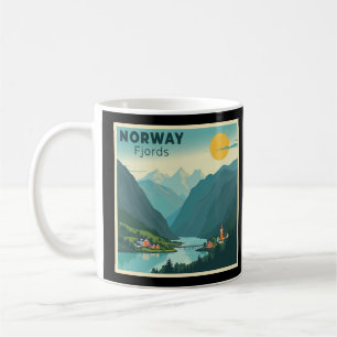 Ein nostalgisches klassisches Reiseposter – Norweg Kaffeetasse