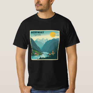 Ein nostalgisches klassisches Reiseposter – Norweg T-Shirt