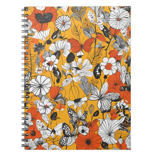 Ein Notebook mit botanischer und schmetternder Kun Notizblock (Vorderseite)
