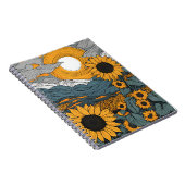 Ein Notebook mit Radiant Sunflowers und Celestial  Notizblock (Rechte Seite)