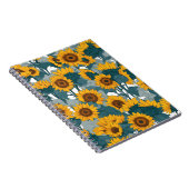 Ein Notebook mit sonnigen Sonnenblumenfeldern Notizblock (Rechte Seite)