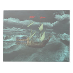 Ein Notizblock in freier Wildbahn und Sturmsee