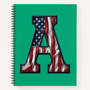 Ein Notizbuch in den Farben der amerikanischen Fla