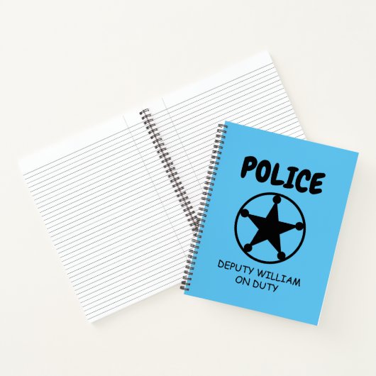 Ein Notizbuch zum Thema Polizei mit Sheriff Star (Innenseite)