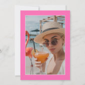 Ein oder zwei Grad heißer Flamingo Grad Einladung (Rückseite)