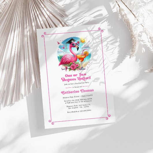 Ein oder zwei Grad heißer Flamingo Grad Einladung