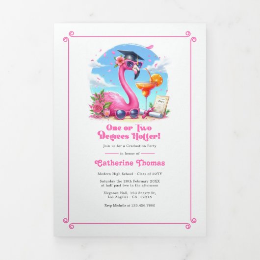 Ein oder zwei Grad heißeres TropenGrad-Party Dreifach Gefaltete Einladung (Cover)