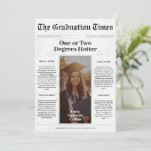 Ein oder zwei Grad Hotter Abschluss Zeitung Einladung (Stehend Vorderseite)