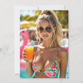 Ein oder zwei Grad Hotter Flamingo Abschluss Dankeskarte (Rückseite)