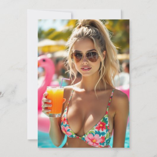 Ein oder zwei Grad Hotter Flamingo Abschluss Dankeskarte (Rückseite)