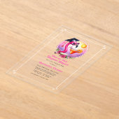 Ein oder zwei Grad Hotter Flamingo Graduate Party Acryleinladungen (Ablage )