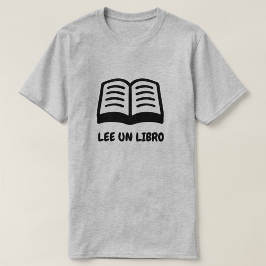 ein offenes Buch und spanischer Text: Lee un libro T-Shirt (Design vorne)