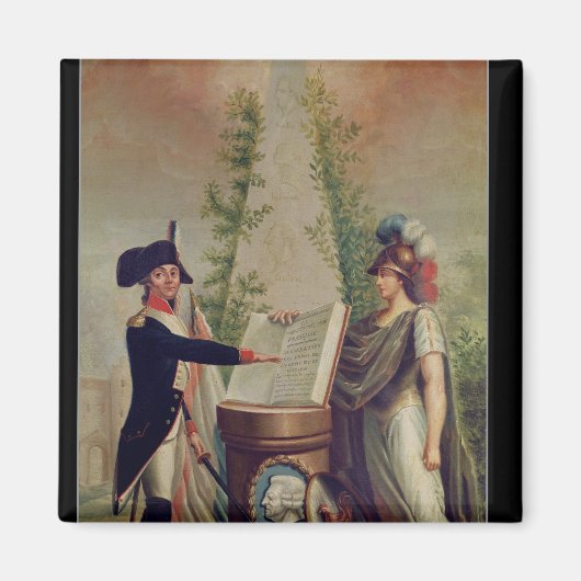 Ein Offizier der Nationalgarde, der einen Eid schw Magnet (Vorne)